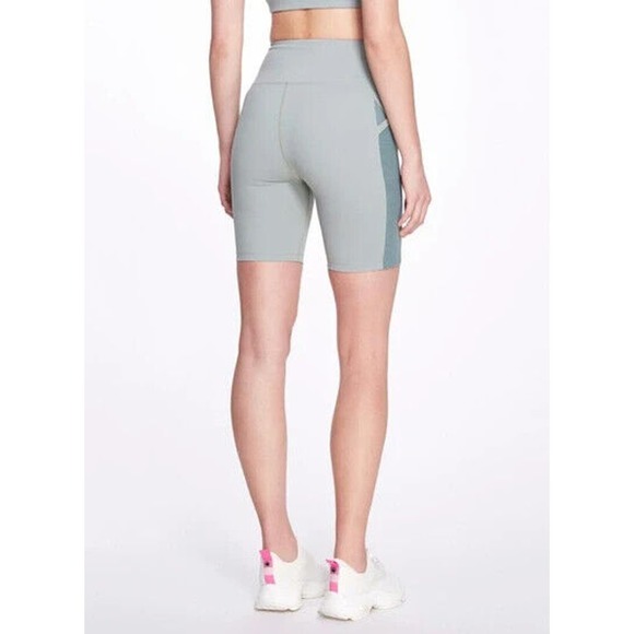 Marchesa Active Olivia Biker Shorts Size Small Sage Green Side Mesh Athletic - Picture 4 of 14